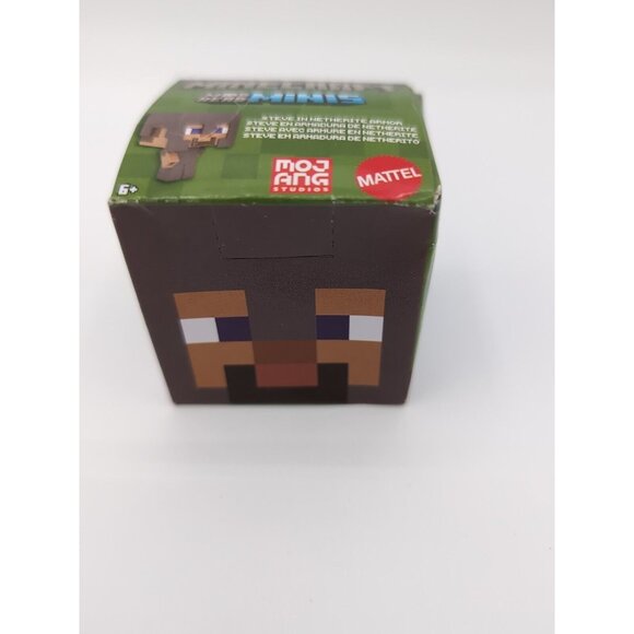 Minecraft Toys, Mob Head Minis Figures - Steve In Netherite Armor - Picture 2 of 3